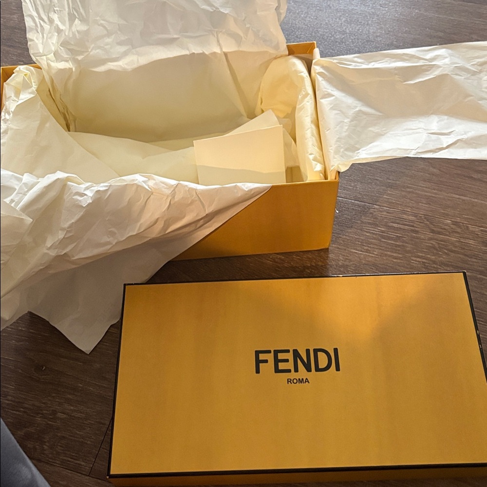 Authentic Fendi Black Slides with Gold Logo - Picture 6 of 8